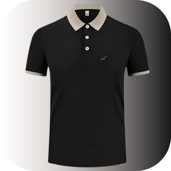 Men's Contrast Collar Polo T-Shirt | Dual-Tone Collar & Cuff | Piqué Cotton Slim Fit Half Sleeve Golf Tee
