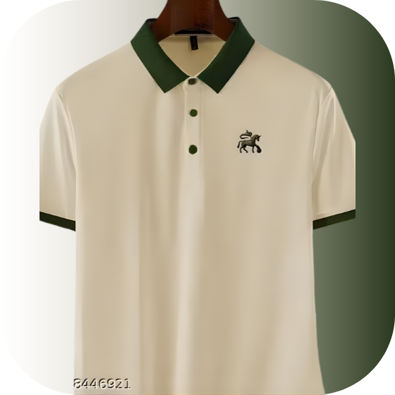 Men's Contrast Collar Polo T-Shirt | Dual-Tone Collar & Cuff | Piqué Cotton Slim Fit Half Sleeve Golf Tee