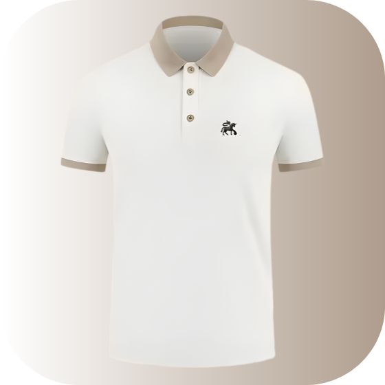 Men's Contrast Collar Polo T-Shirt | Dual-Tone Collar & Cuff | Piqué Cotton Slim Fit Half Sleeve Golf Tee