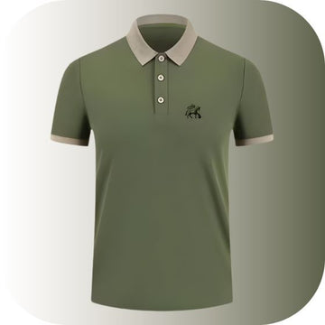 Men's Contrast Collar Polo T-Shirt | Dual-Tone Collar & Cuff | Piqué Cotton Slim Fit Half Sleeve Golf Tee