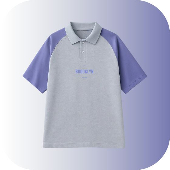 Unisex Oversized Trendy Color Block Polo for Men – Comfortable Baseball Raglan Fit