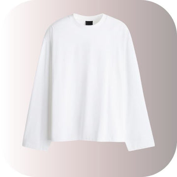 Unisex Oversized Long Sleeve T-Shirt | Premium Heavyweight Cotton | Crisp White Streetwear Tee