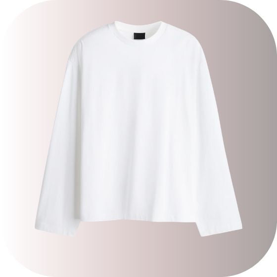 Unisex Oversized Long Sleeve T-Shirt | Premium Heavyweight Cotton | Crisp White Streetwear Tee
