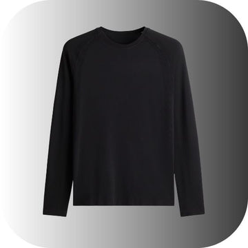 Unisex Performance Raglan Long Sleeve Tee | Ultimate Black Base Layer | Moisture Control