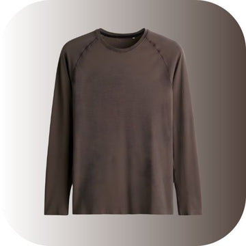 Unisex Raglan Long Sleeve Tee | Comfortable Layering Top | [Color: Rich Brown/Mocha]