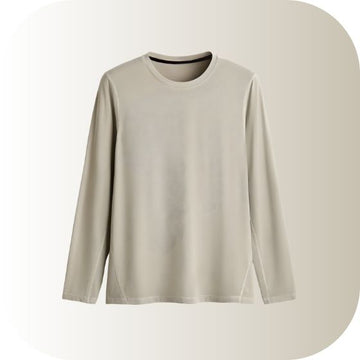 Unisex Technical Long-Sleeve Running Shirt | Seamless Side Panel | Quick-Dry Wicking | [Color: Grey]