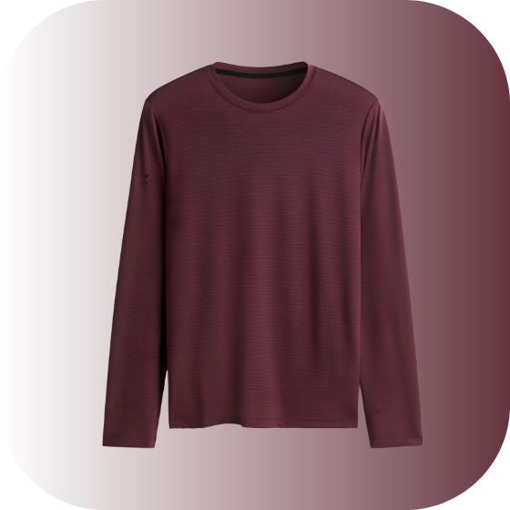 Unisex Lightweight Performance Long-Sleeve Shirt | Quick-Dry | [Color: Deep Burgundy/Maroon]