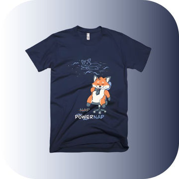 Power Nap Fox T-Shirt | Navy Blue Graphic Tee
