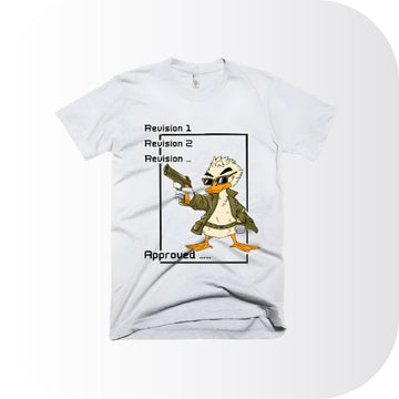 Revision Approved! Armed Duck Developer Humor T-Shirt | Design & QA Tee