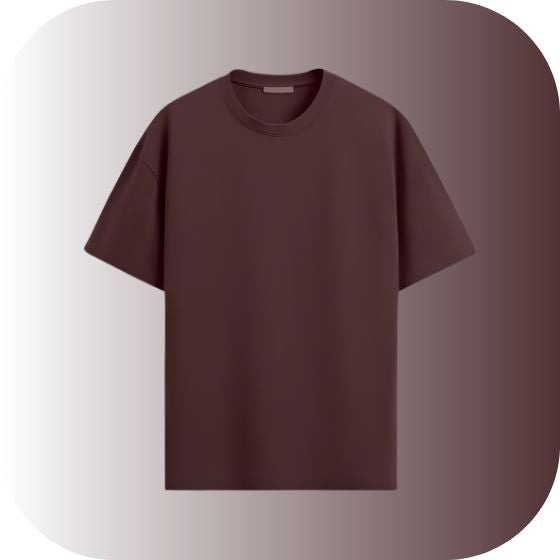 LEOTUDE Men's Half-Sleeve, Round Neck, Brown Oversized T-Shirt (Cottonblend)
