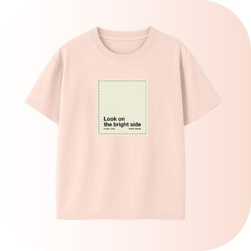 Positive Vibe Tee! Get the Light Pink Oversized "Look on the Bright Side" Minimalist Graphic T-Shirt