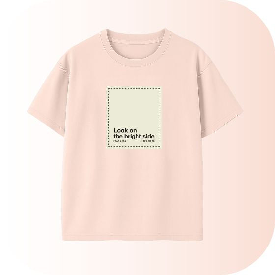 Positive Vibe Tee! Get the Light Pink Oversized "Look on the Bright Side" Minimalist Graphic T-Shirt