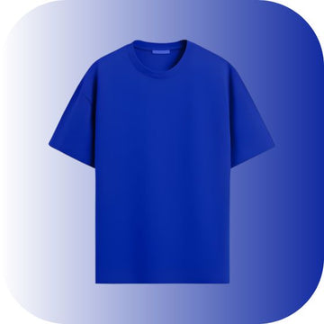 VEERAKU Men Half Sleeve Round Neck Cottonblend Oversized Tshirts (Colour: Blue)