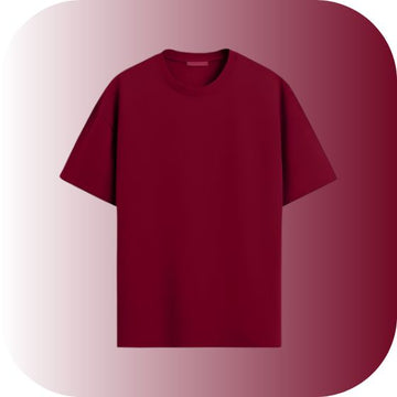 VEERAKU Men Half Sleeve Round Neck Cottonblend Oversized Tshirts (Colour: Maroon )