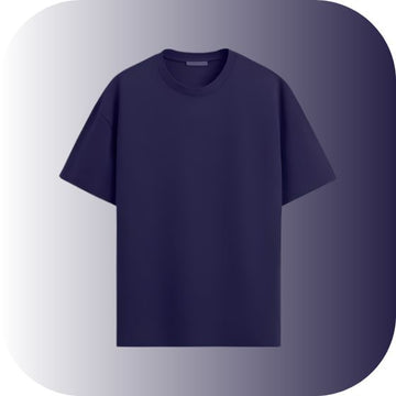 VEERAKU Men Half Sleeve Round Neck Cottonblend Oversized Tshirts (Colour: Navy Blue)