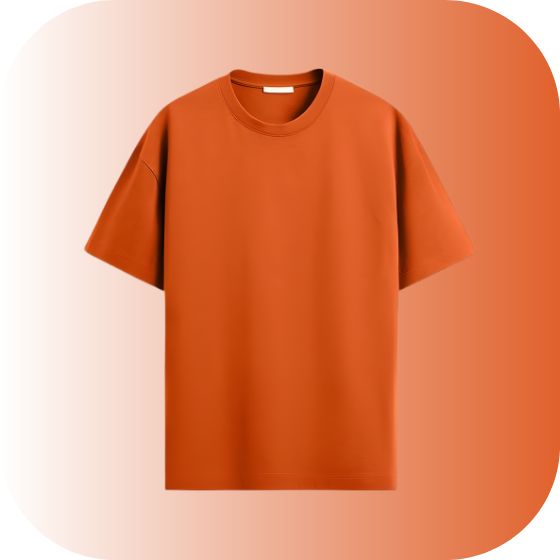 VEERAKU Men Half Sleeve Round Neck Cottonblend Oversized Tshirts (Colour: Orange)