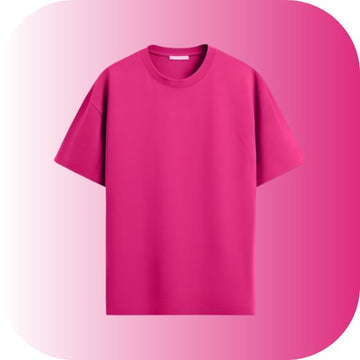 VEERAKU Men Half Sleeve Round Neck Cottonblend Oversized Tshirts (Colour: Pink)