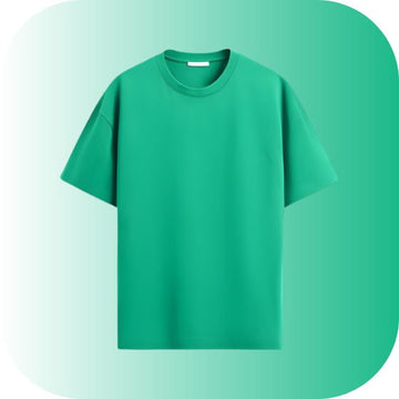 VEERAKU Men Half Sleeve Round Neck Cottonblend Oversized Tshirts (Colour: Green)